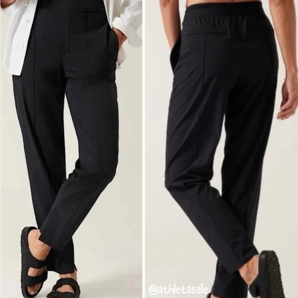 Athleta Brooklyn Heights High Rise Pant Womens 4 Black Stretch Travel Work